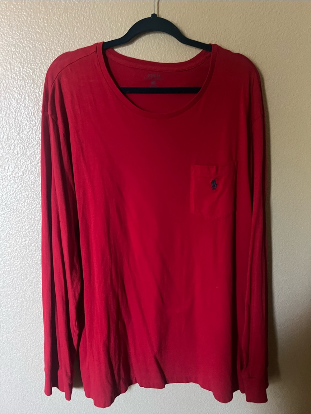Polo by Ralph Lauren Red Long-Sleeve Pocket Tee